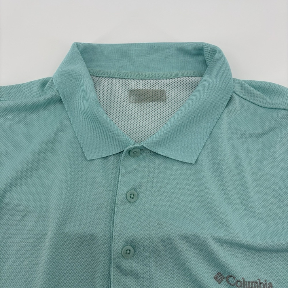 Columbia PFG Omni-Shade Men's Size XXL Teal 100% Polyester Vented Fishing Polo